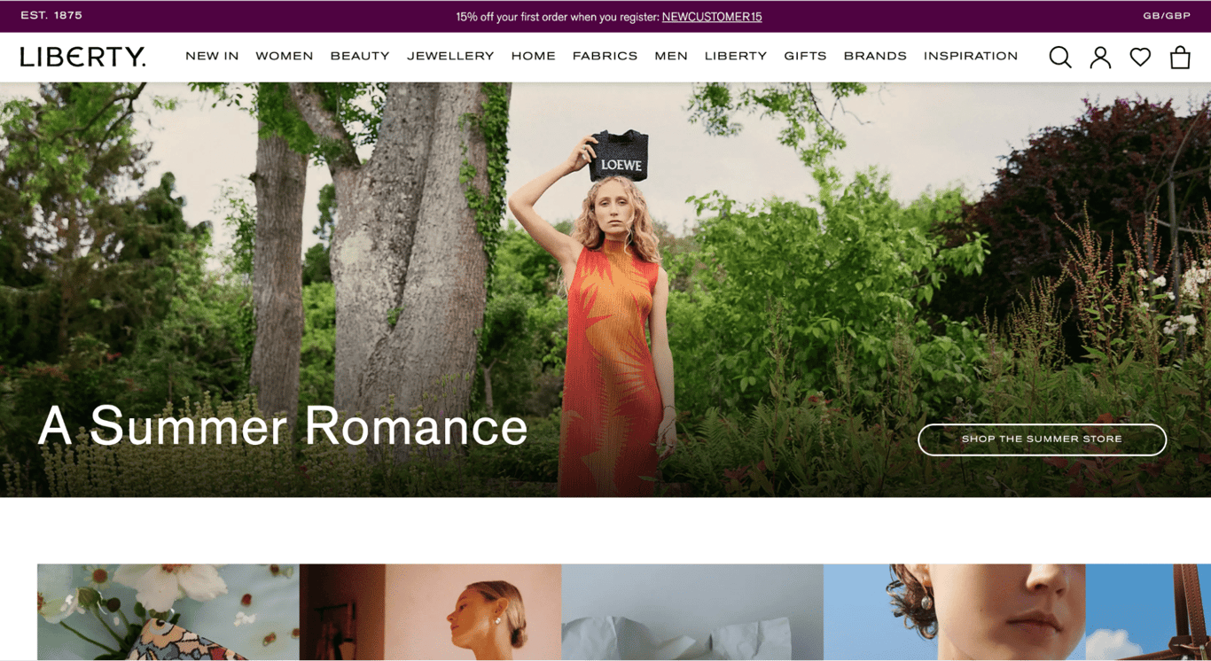 Liberty London homepage
