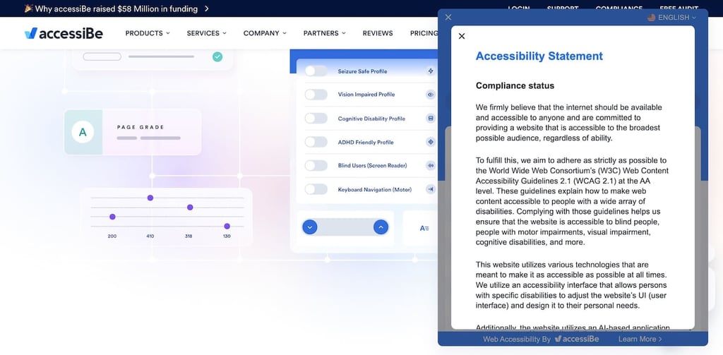 Accessibility statement accessibe