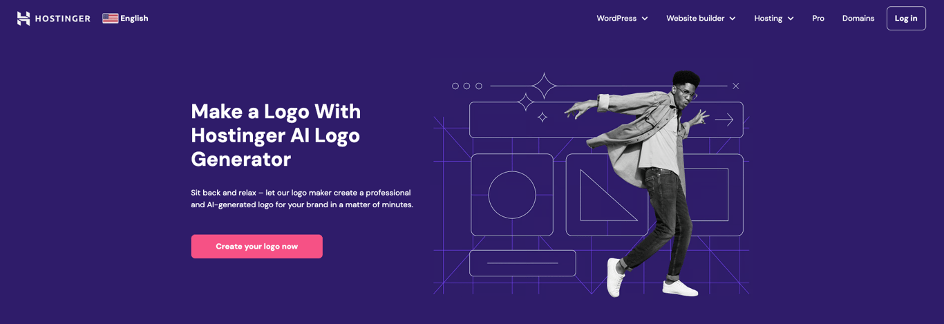 Hostinger AI logo generator homepage