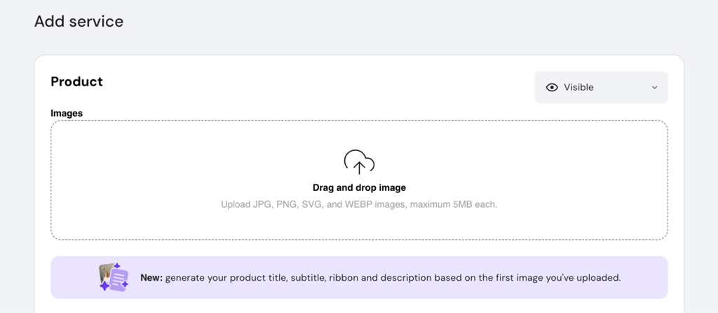 Closeup of new product pages in Store manager