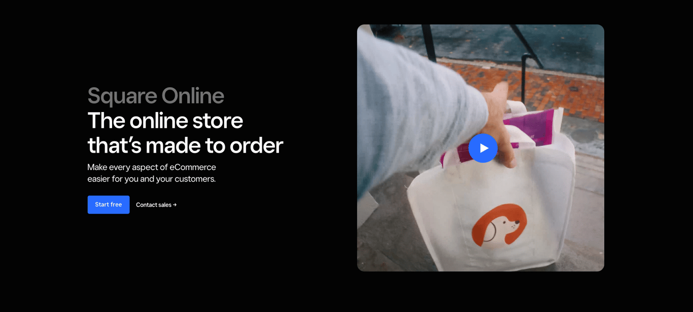 Square Online homepage