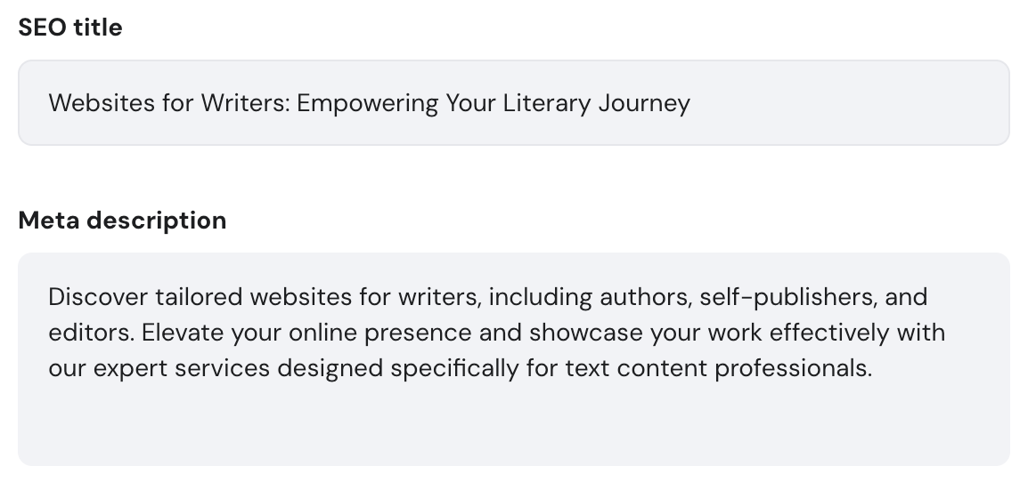 Editing your SEO title and meta description in Hostinger Website Builder