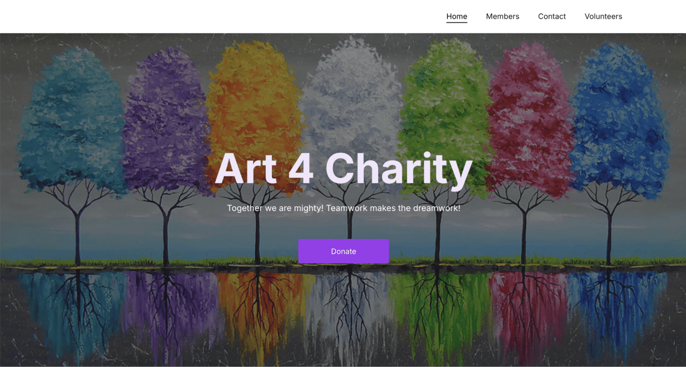 Art4Charity homepage