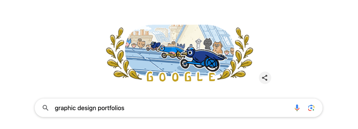 Screenshot of graphic design portfolios in Google search