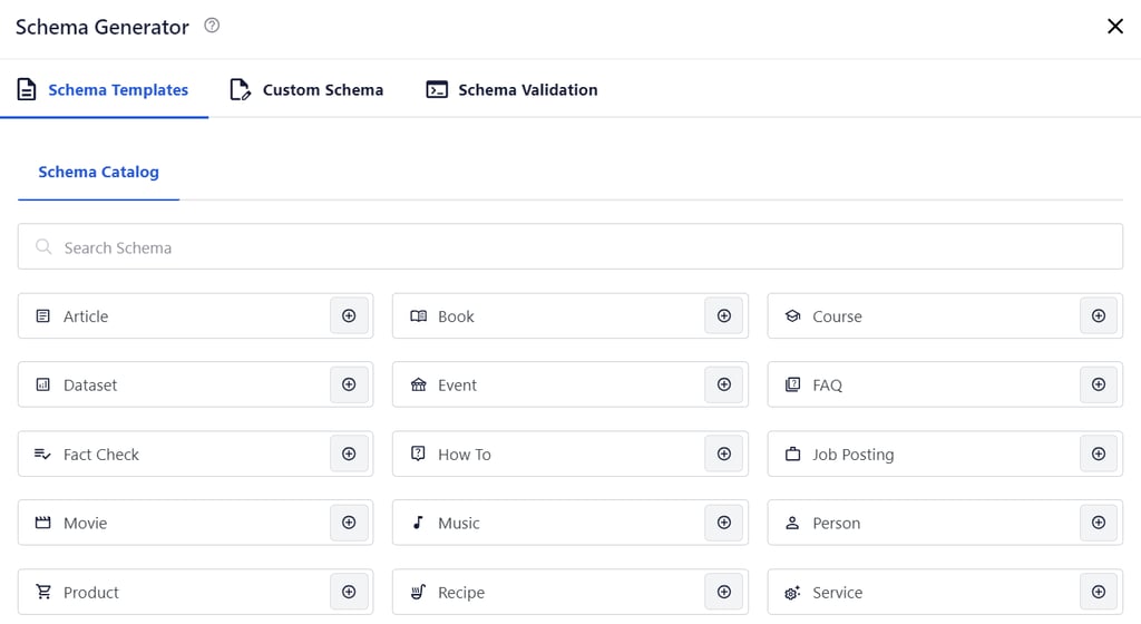 The Schema Generator feature of AIOSEO