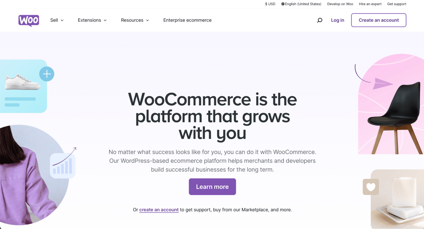 WooCommerce landing page