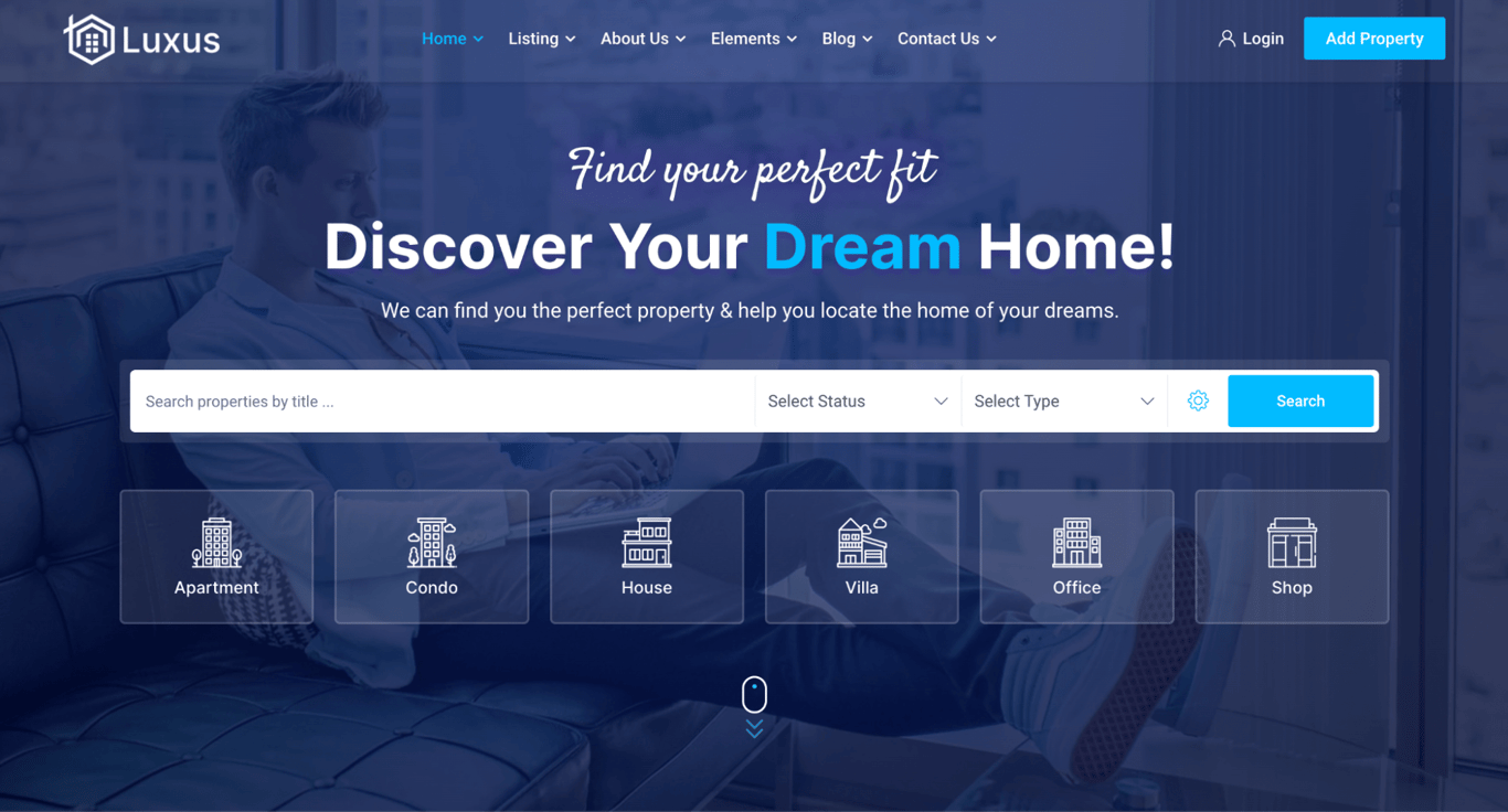 The Luxus theme's demo page
