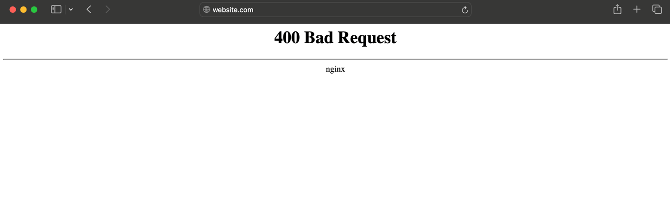 The 400 Bad Request status code in Safari