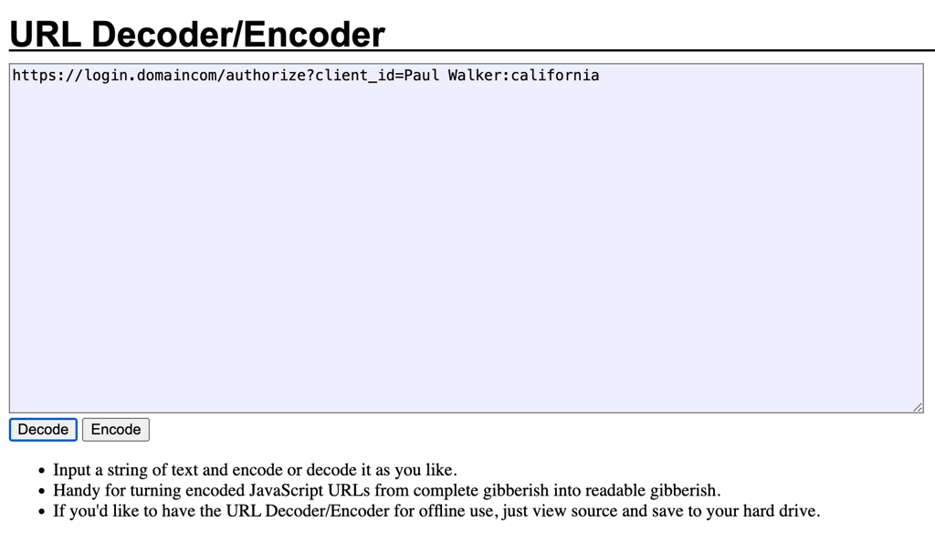 URL Decoder/Encoder tool
