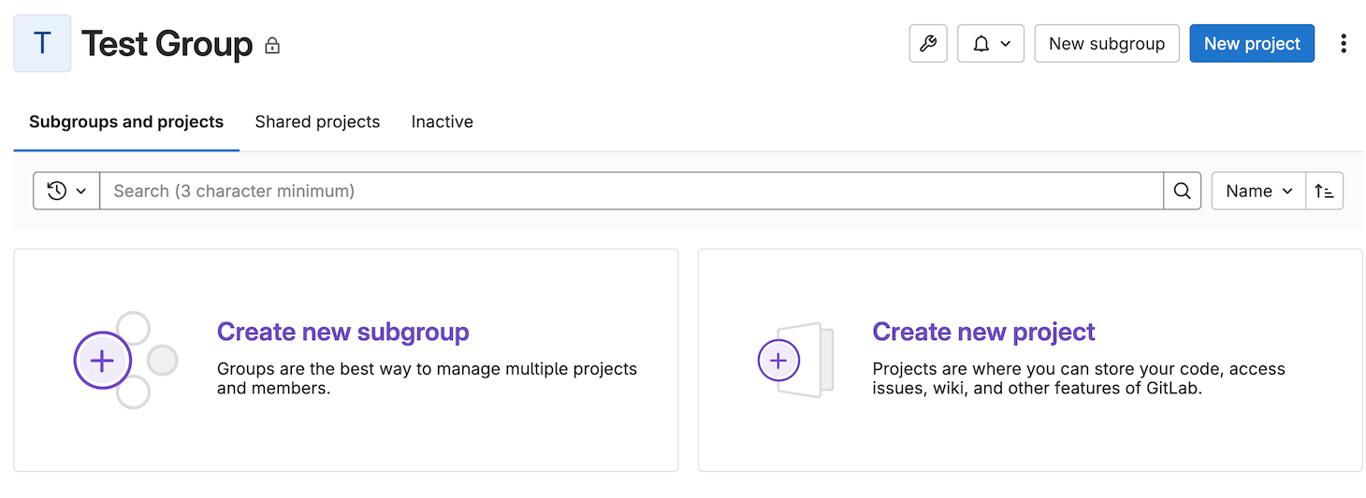 A group page in GitLab