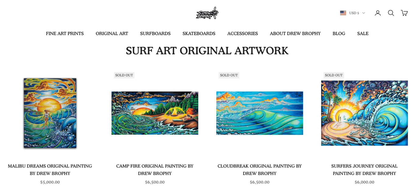 Drew Brophy's original art work