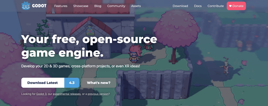 Godot game engine homepage