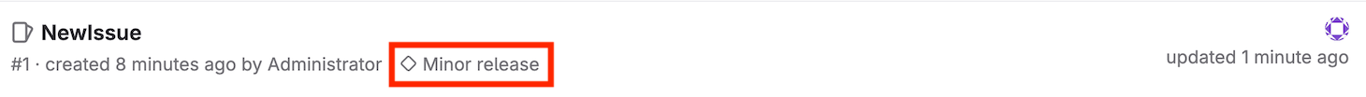 GitLab milestone, highlighting its Minor release status