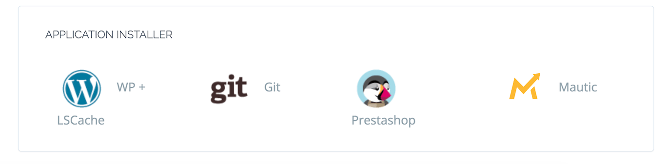 CyberPanel's application installer menu