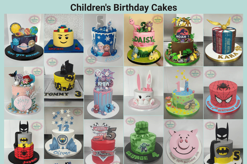 Children's birth cakes gallery page of Jappacakes