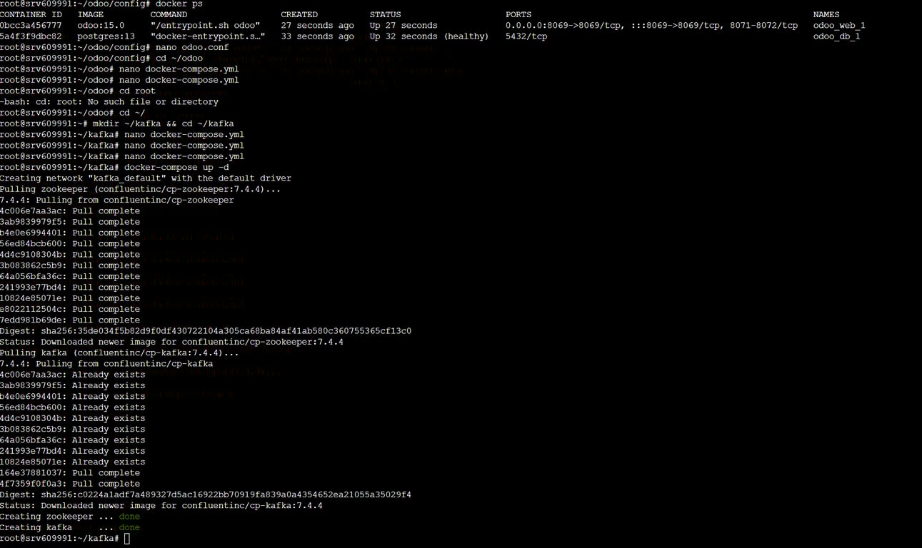 You should see both containers in the “Up” state with no error messages in the logs.