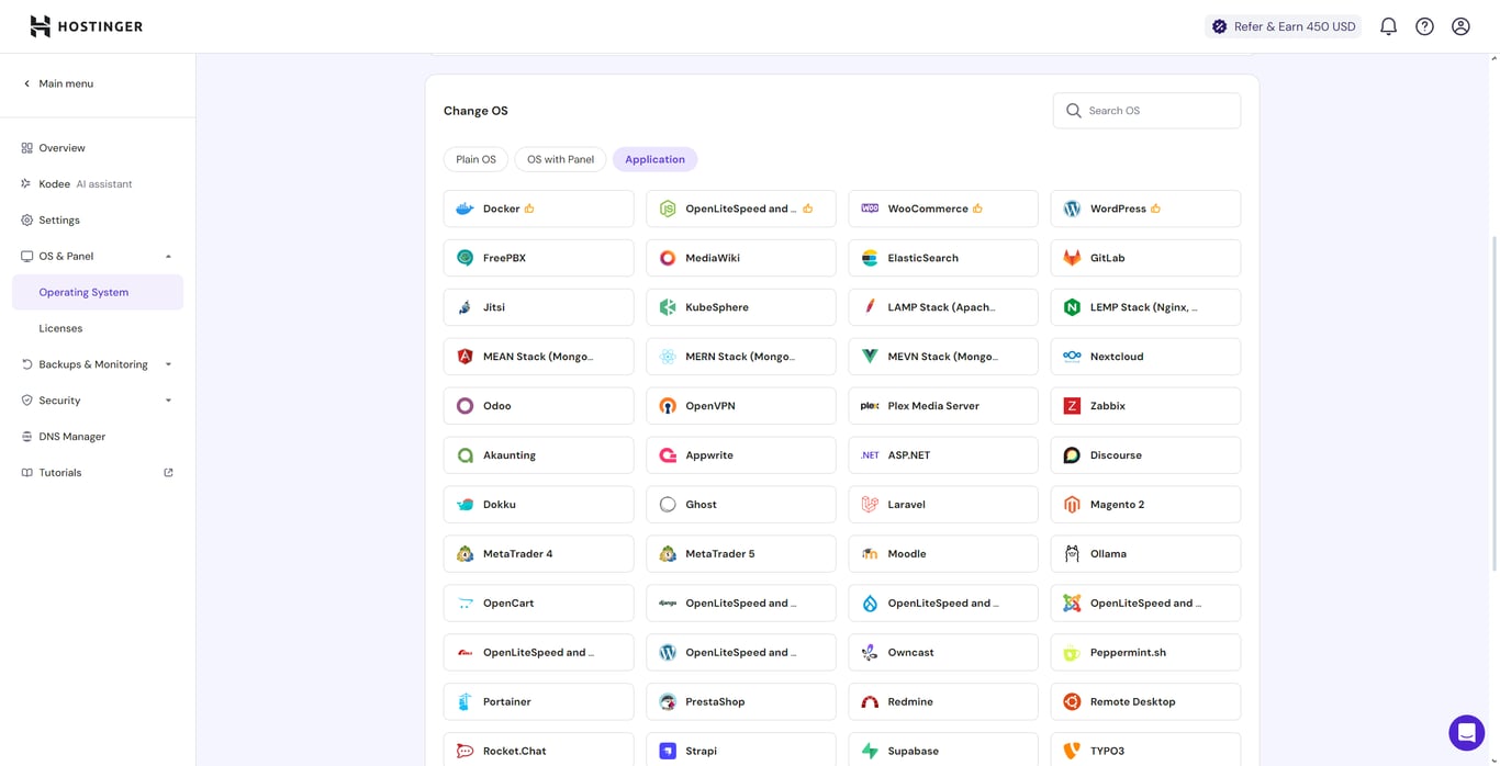 Hostinger offers a pre-configured Odoo template.