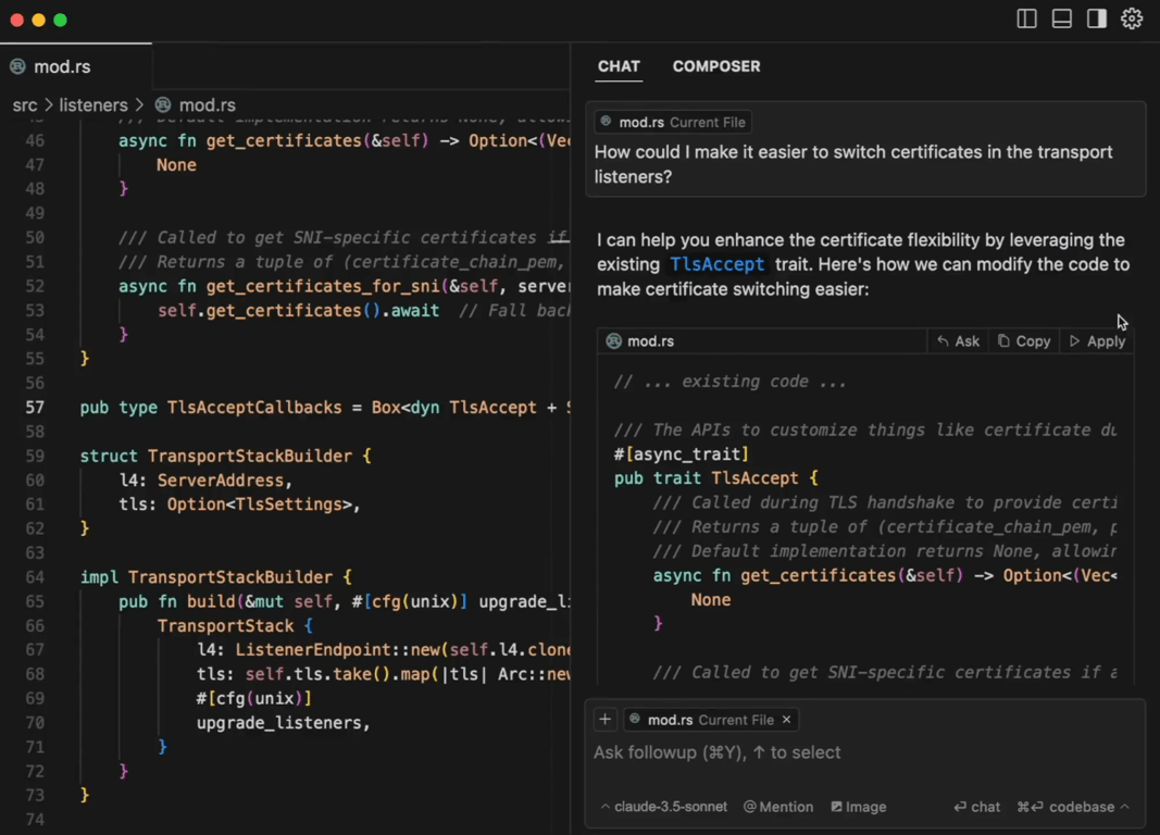 Cursor user interface