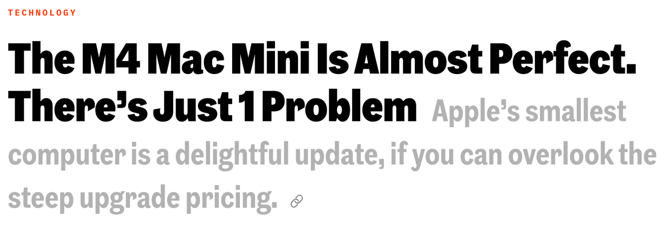 Product review example: Headline