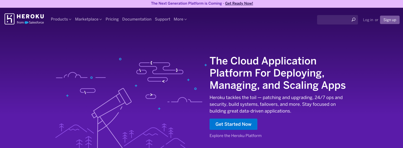 Heroku landing page