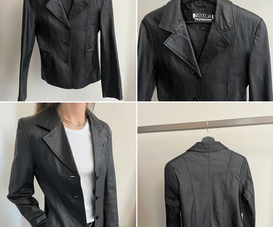 Leather jacket product detail photos from Worn Vintage
