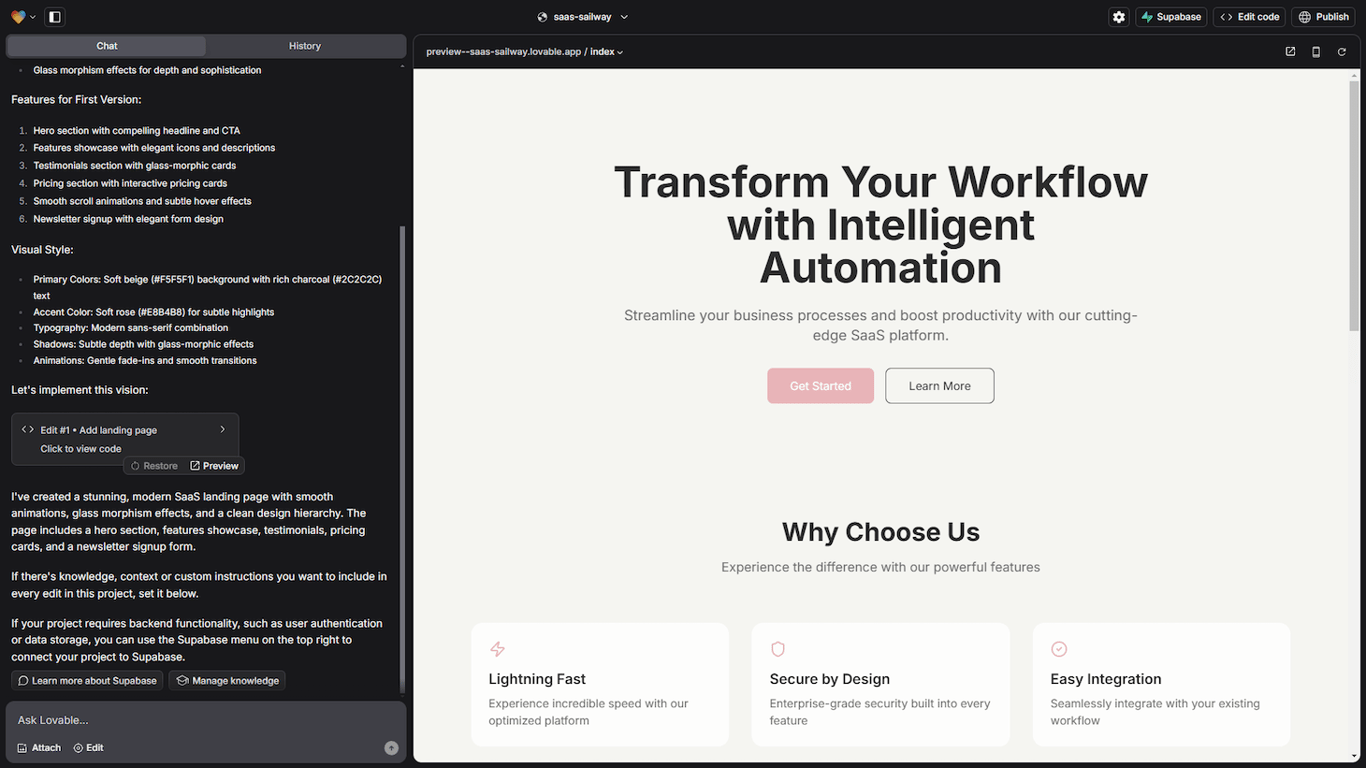 Lovable user interface