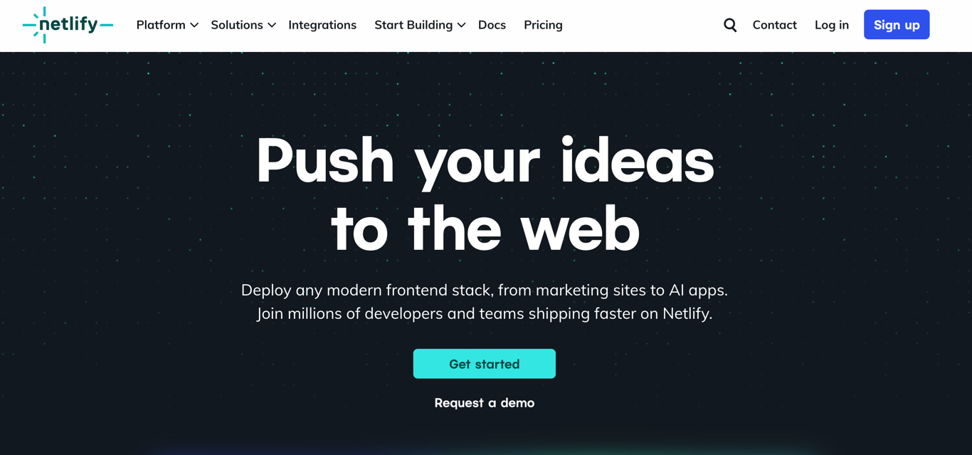 Netlify landing page
