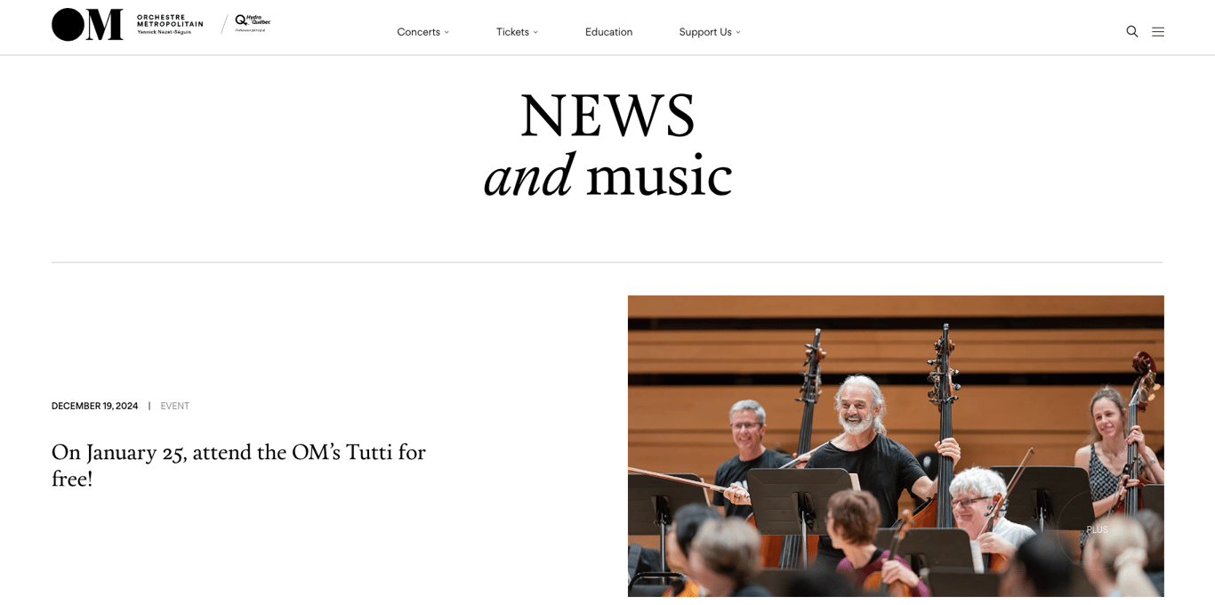 Orchestre M&eacute;tropolitain blog page