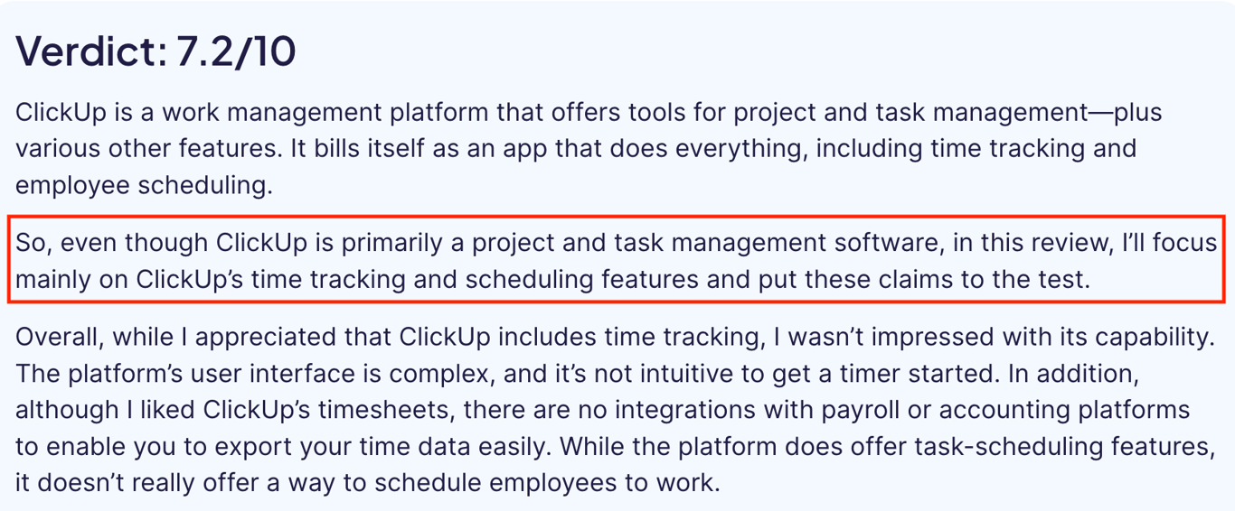 Product review example: Adding a specific angle