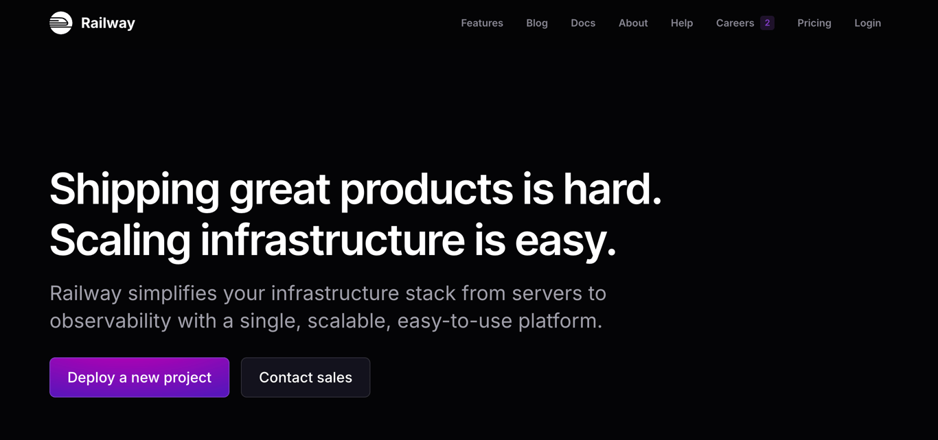 Railway landing page