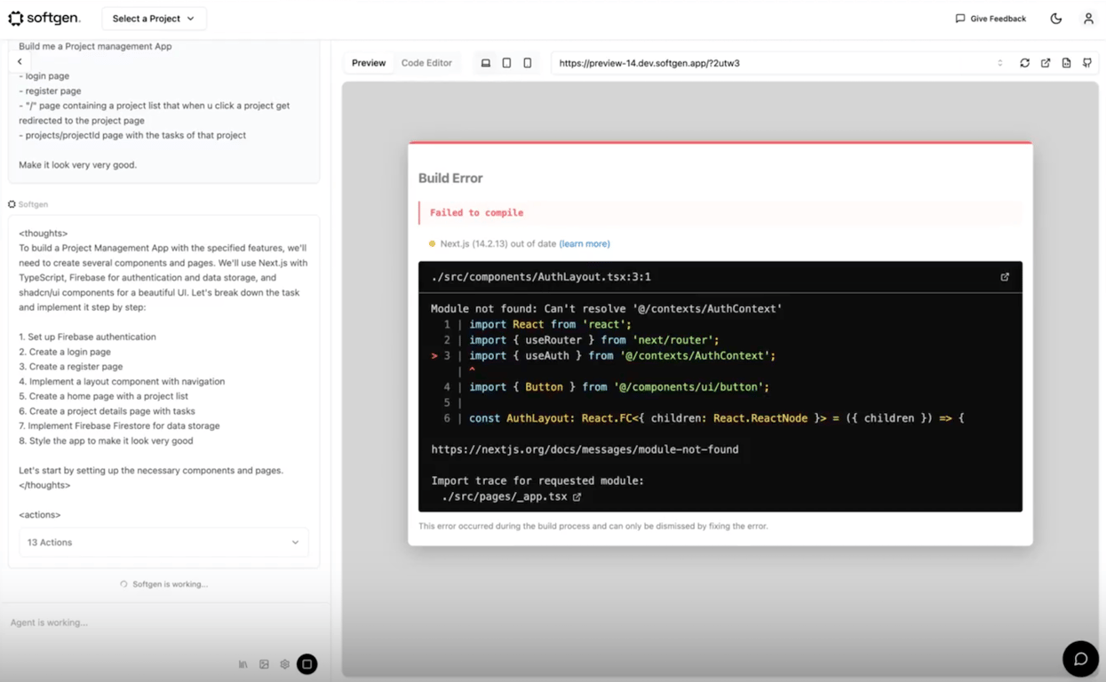 Softgen user interface