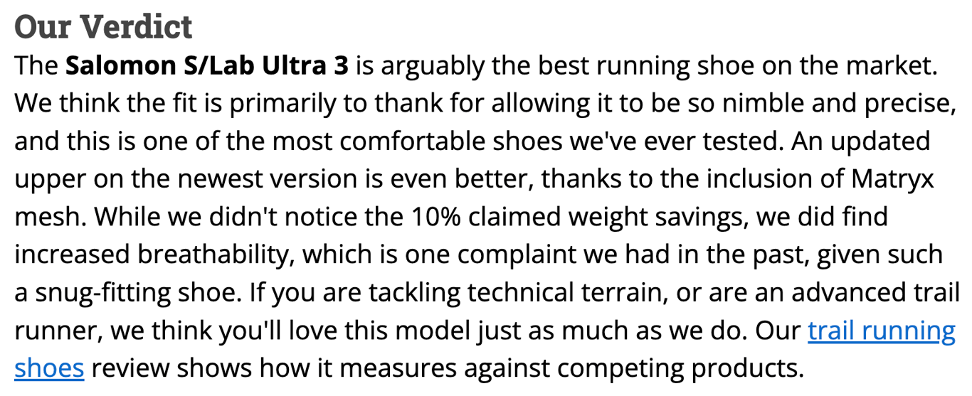 Product review example: Specifying the audience