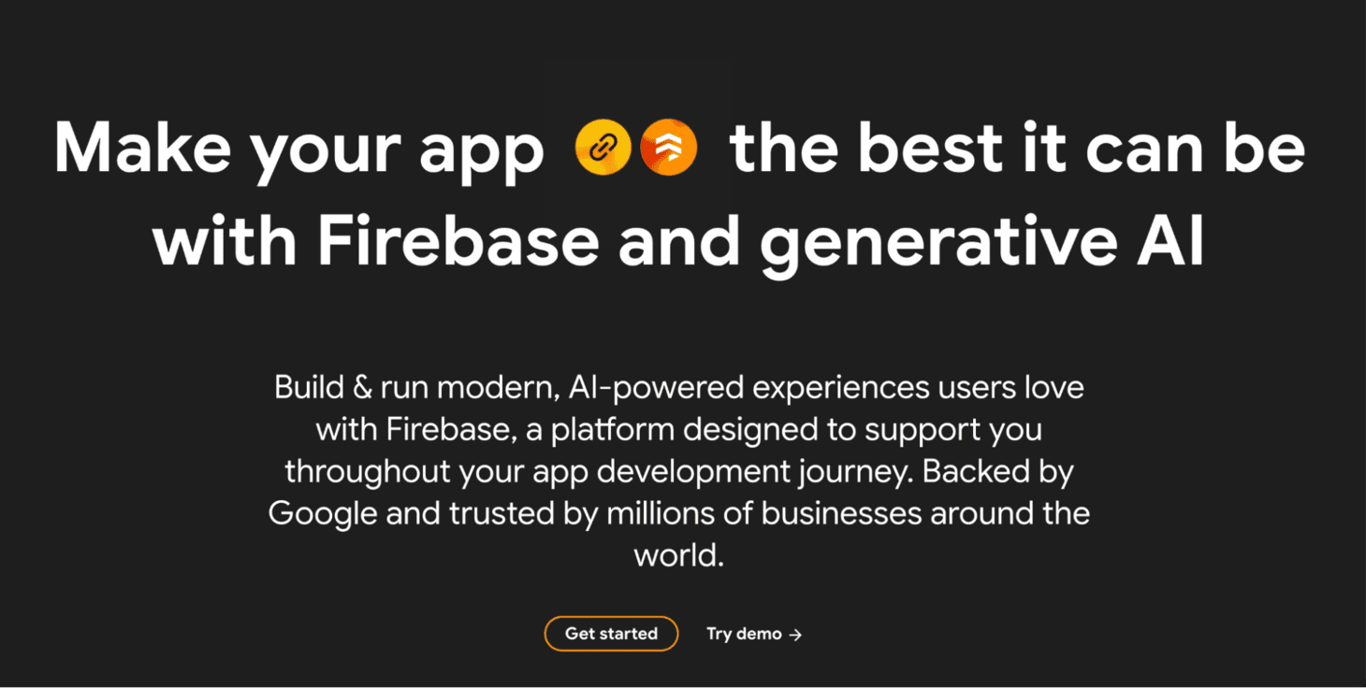 Firebase hosting landing page