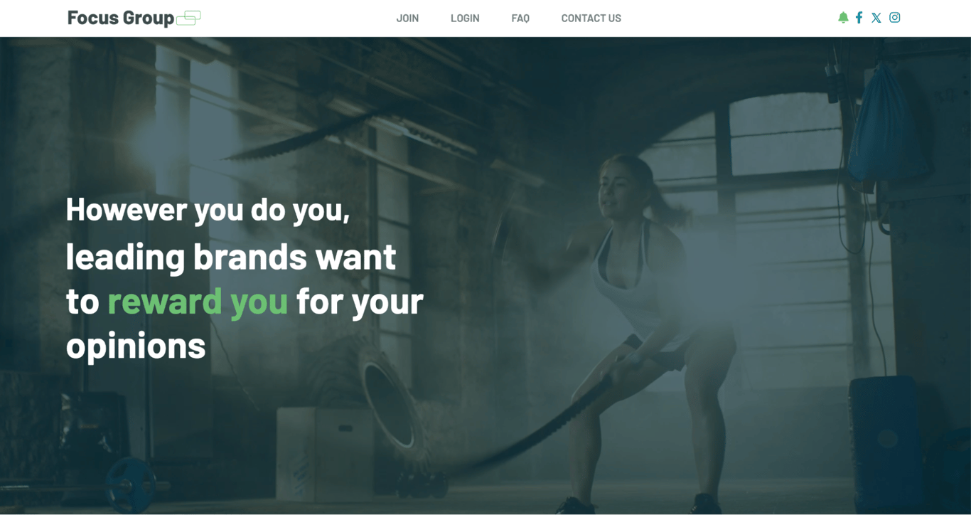 FocusGroup.com landing page