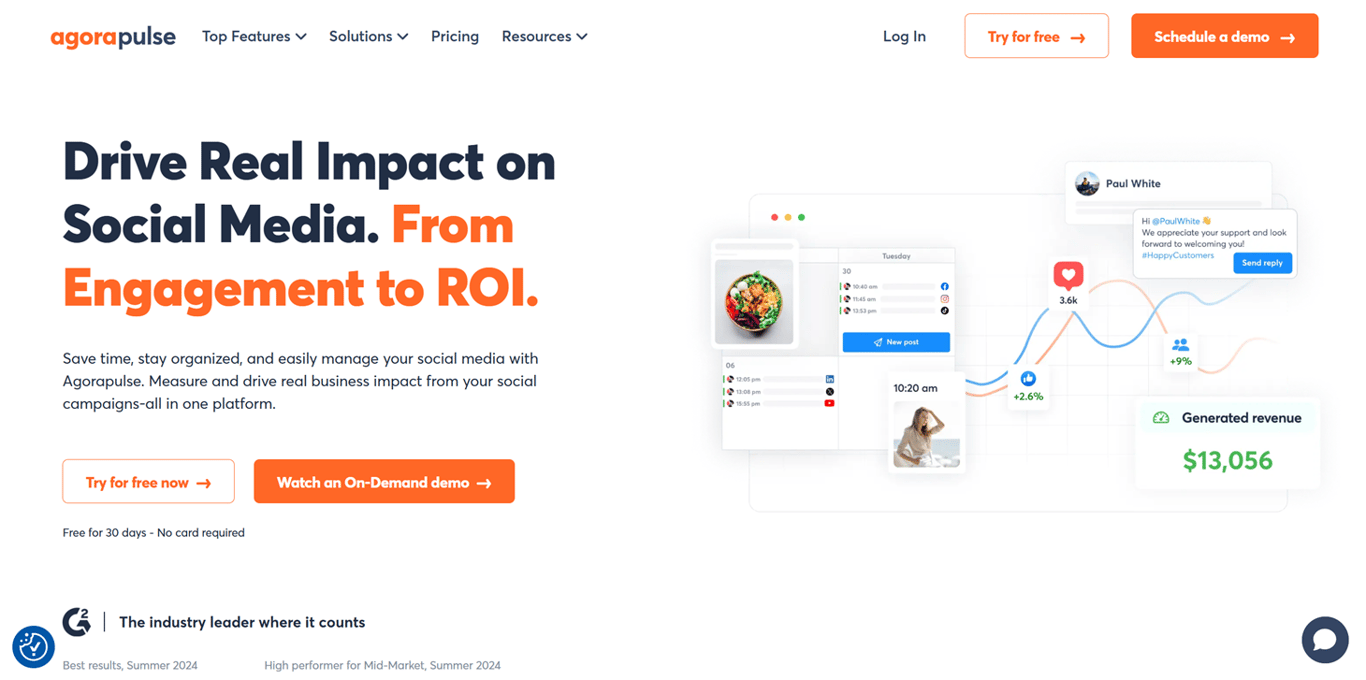 Agorapulse landing page