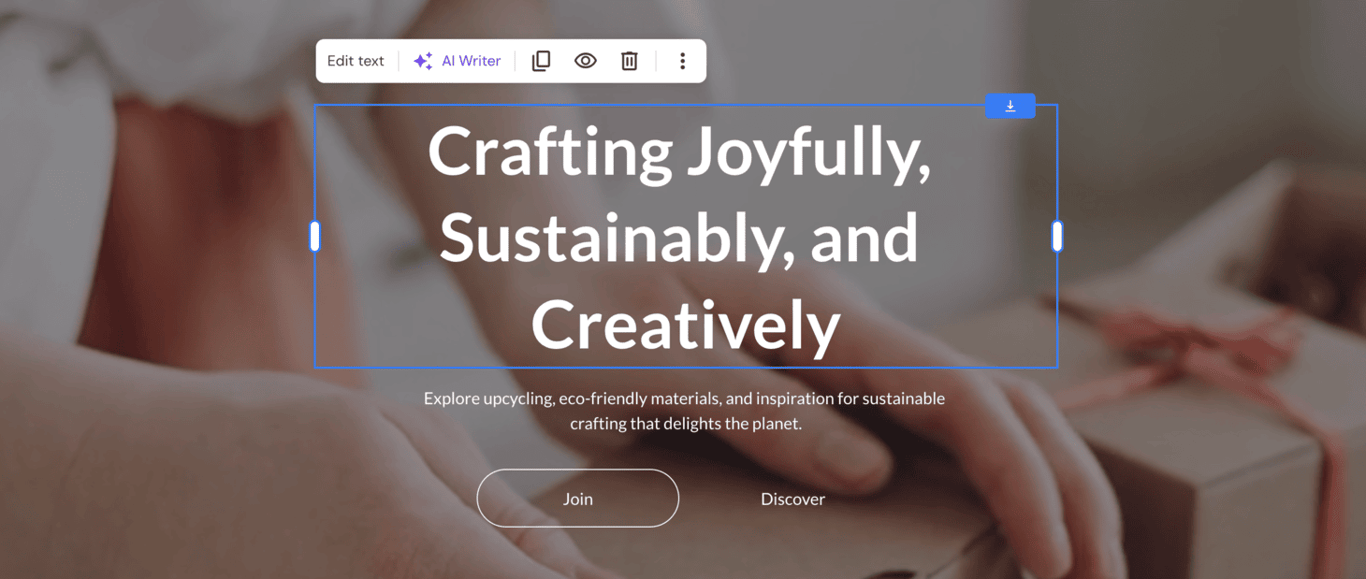 Drag-and-drop editor within Hostinger Website Builder

