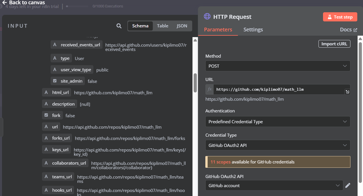Configuring HTTP Request node Method to POST