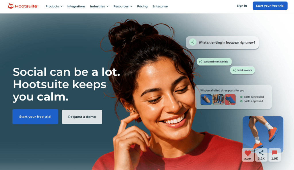 Hootsuite homepage