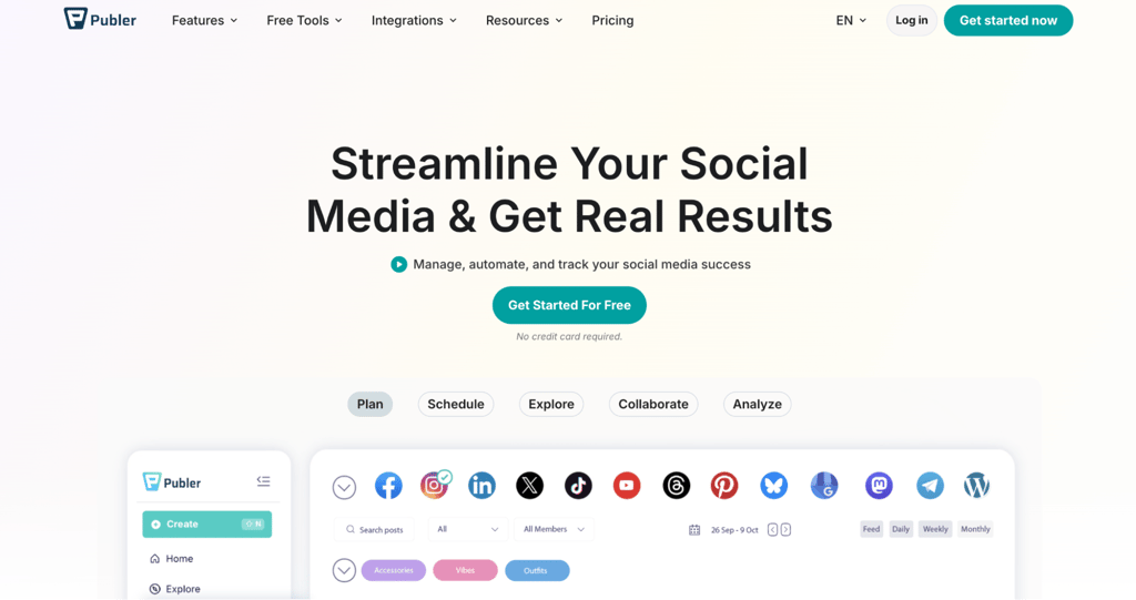 Publer homepage