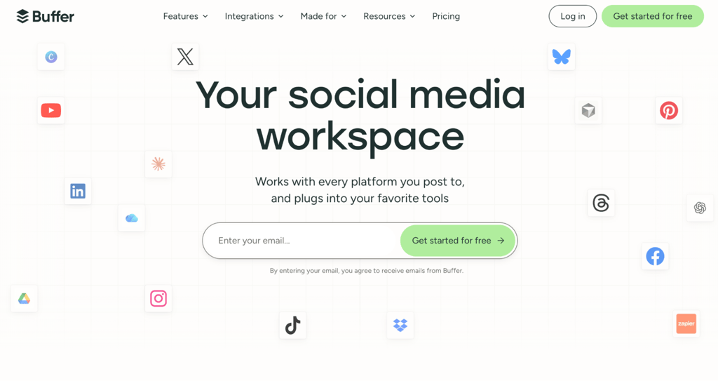 Buffer homepage
