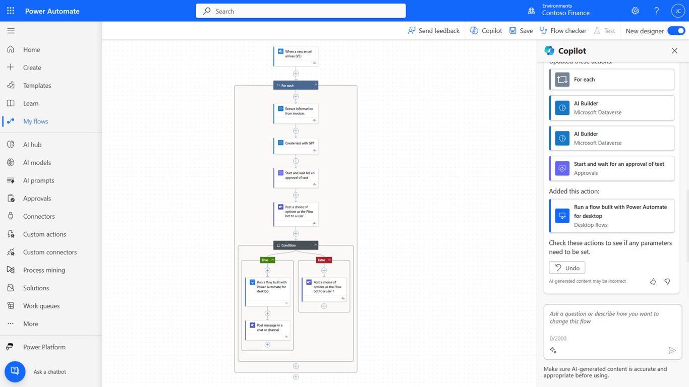 Image displaying MS power automate dashboard, with built workflow