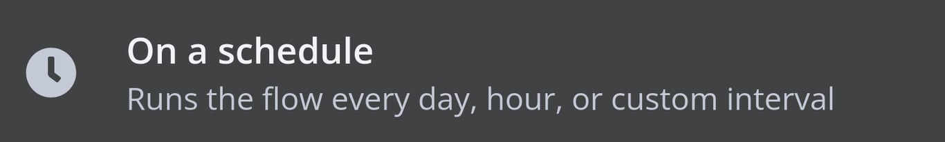 n8n menu showing "On a Schedule" trigger node option