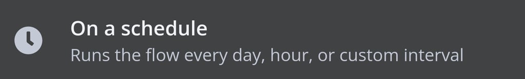 n8n menu showing "On a Schedule" trigger node option