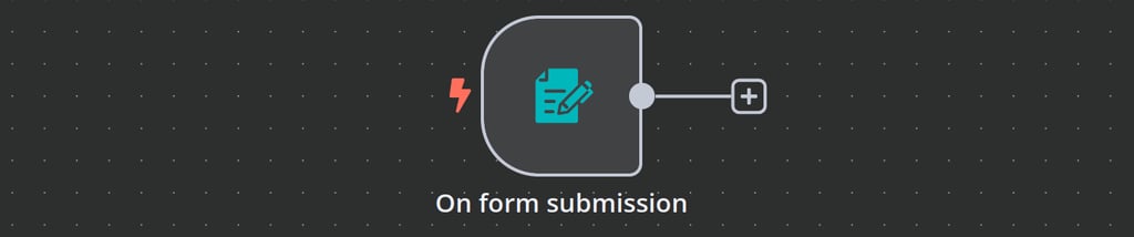 n8n workflow canvas showing "On form submission" trigger node