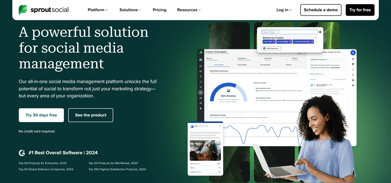 SproutSocial landing page