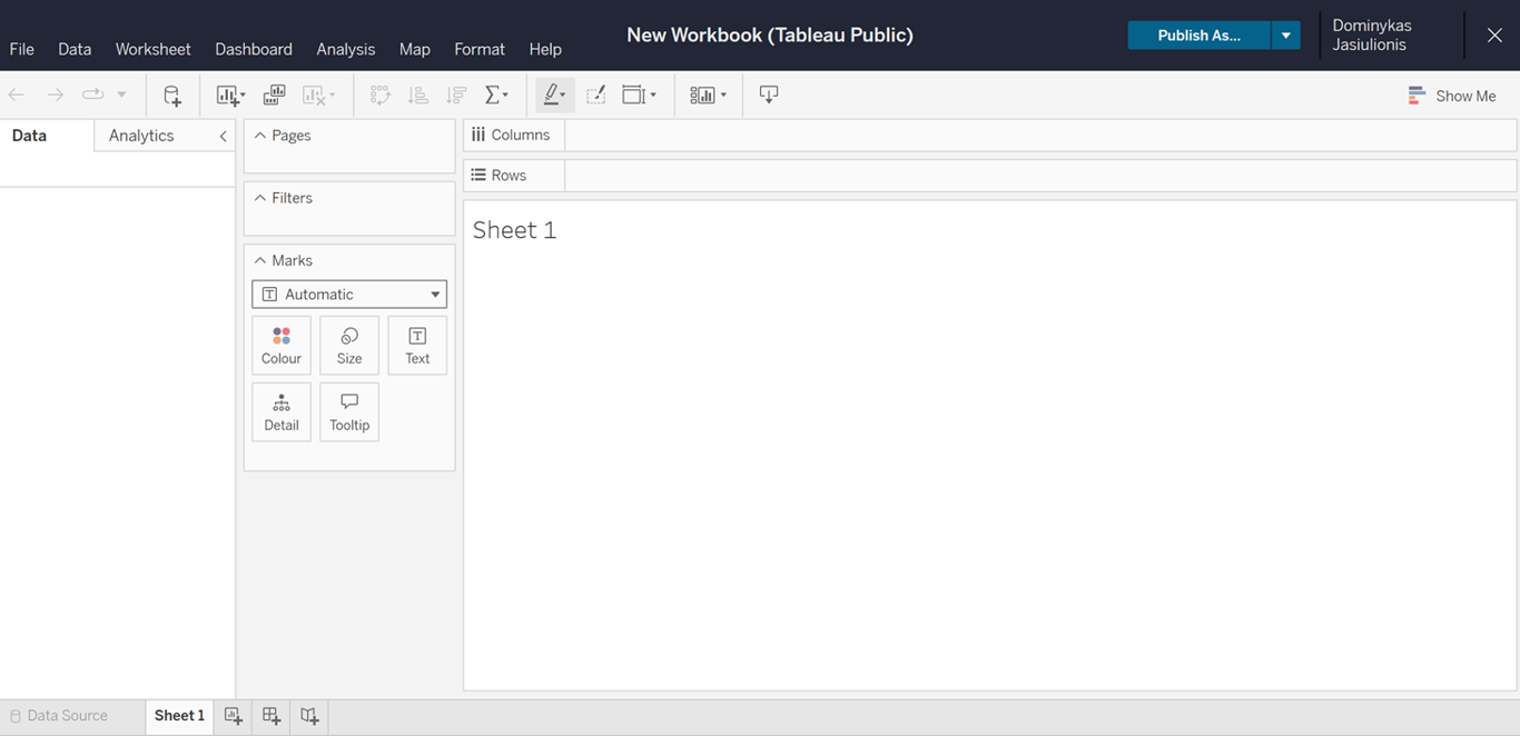 Image displaying Tableau Public interface