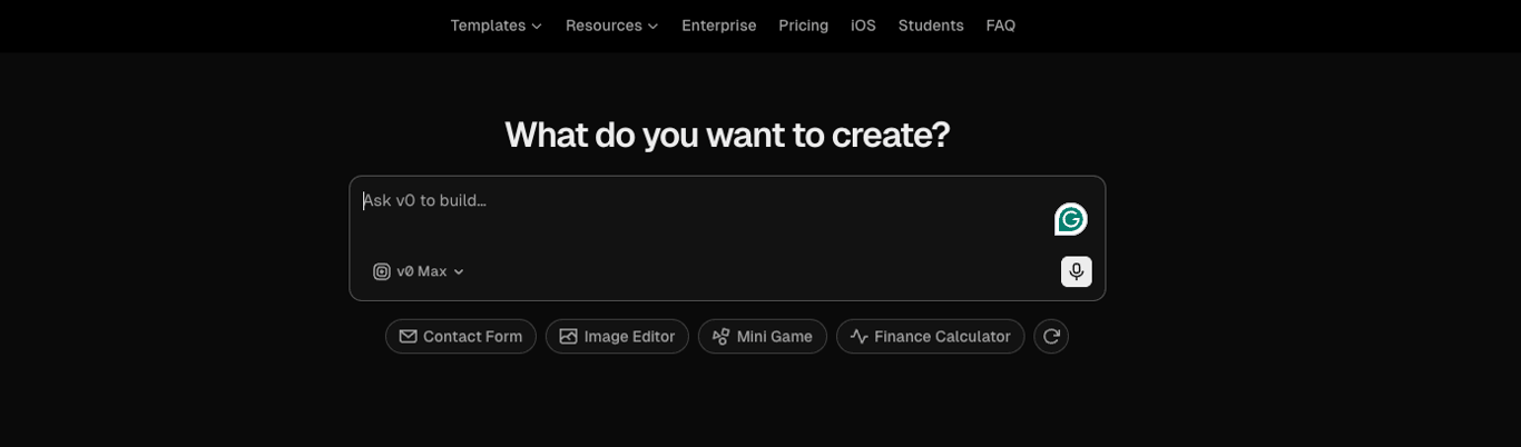Homepage of v0
