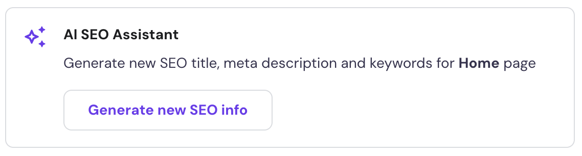 AI SEO Assistant within Hostinger Website Builder