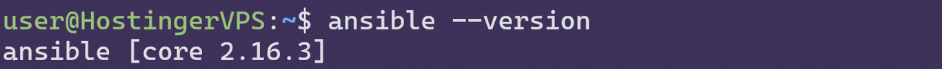 Printing out Ansible version using a terminal.