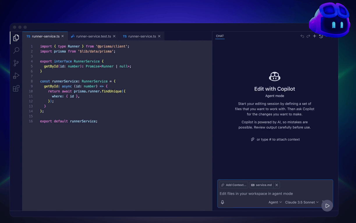 GitHub Copilot's interface